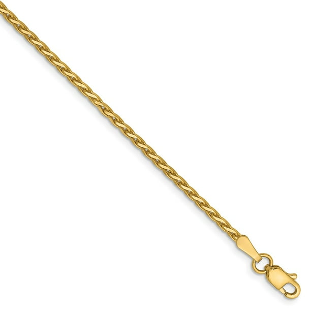 14k Yellow Gold 1.9mm Round Diamond Cut Parisian Wheat Chain Bracelet 7 14k Yellow Gold 1.9mm Round Diamond Cut Parisian Wheat Chain Bracelet 7
